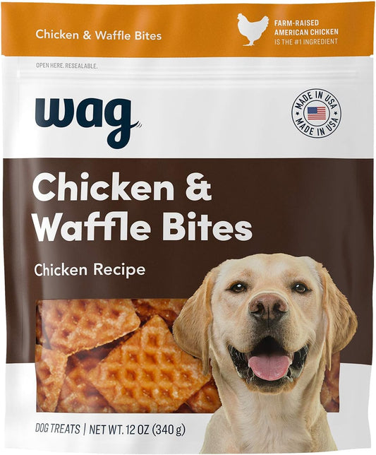 Amazon Brand - Wag Dog Treats Chicken and Waffle Bites 12Oz