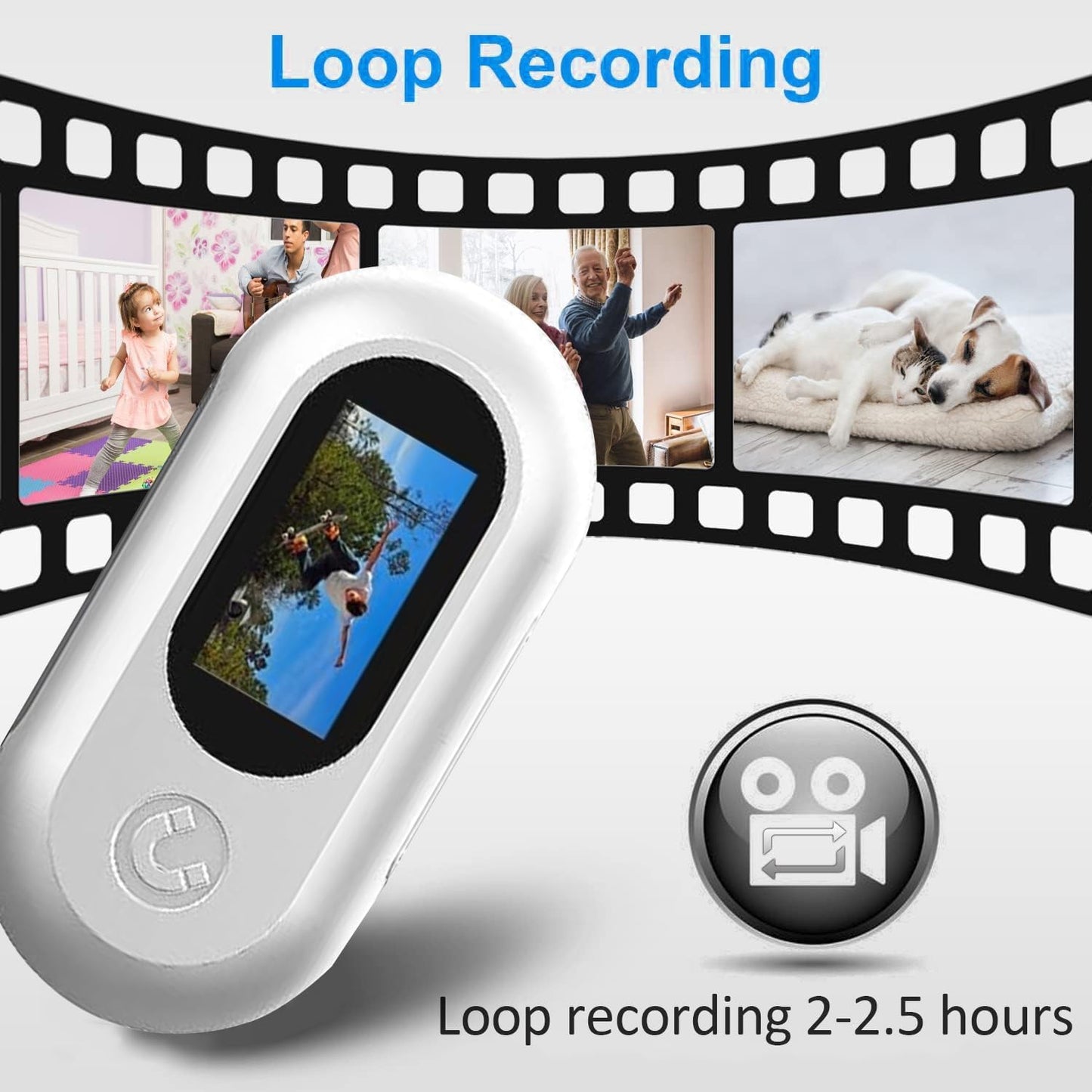 HD 1080P Cat Camera Collar with Video Record Wireless Mini Sport Cam,Small Action Cameras,Body Camera for Pet Supplies/Stuff,Outdoor/Inoor Birthday Gift No Wifi