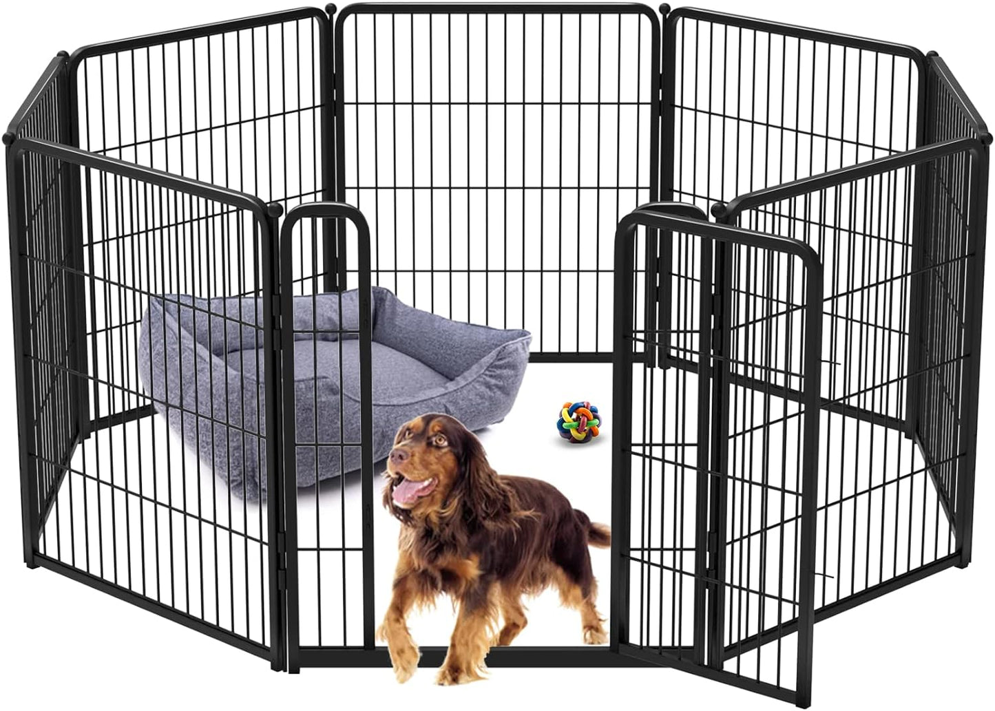 FXW Homeplus Dog Playpen Designed for Indoor Use, 24" Height for Puppy and Small Dogs, Black│Patented