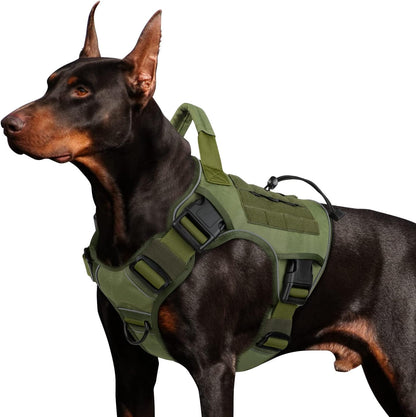 WINGOIN Blue Tactical Dog Harness for Large Medium Dogs No Pull Adjustable Pet Harness with Handle Reflective K9 Military Service Dog Vest for Walking Hiking Training (M)