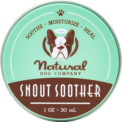 Natural Dog Company Snout Soother Dog Nose Balm, 1 Oz. Tin, Dog Balm for Paws and Nose, Moisturizes & Soothes Dry Cracked Noses, Plant Based Nose Cream for Dogs