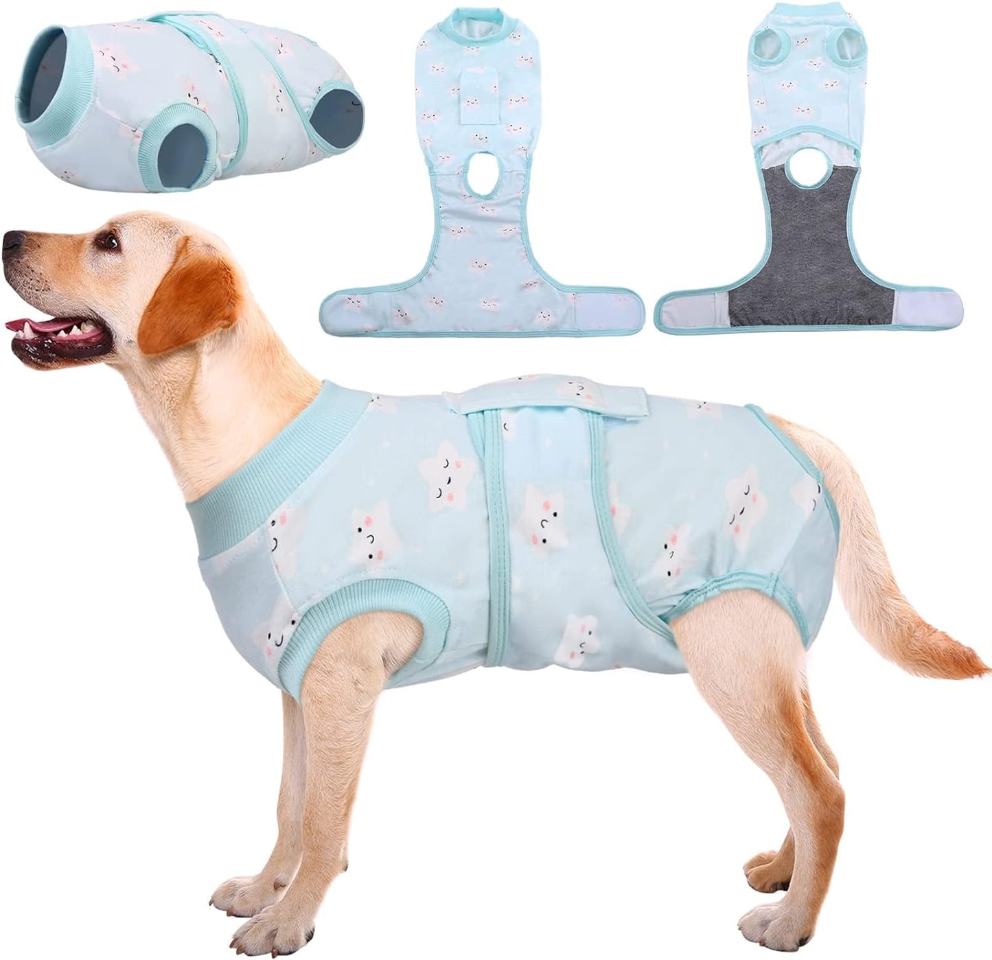 Kuoser Recovery Suit for Dogs Cats after Surgery, Professional Pet Recovery Shirt Dog Abdominal Wounds Bandages, Substitute E-Collar & Cone,Prevent Licking Dog Onesies Pet Surgery Recovery Suit