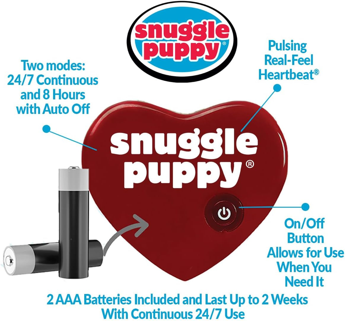 Original Snuggle Puppy Heartbeat Stuffed Toy for Dogs. Pet Anxiety Relief and Calming Aid, Comfort Toy for Behavioral Training in Black