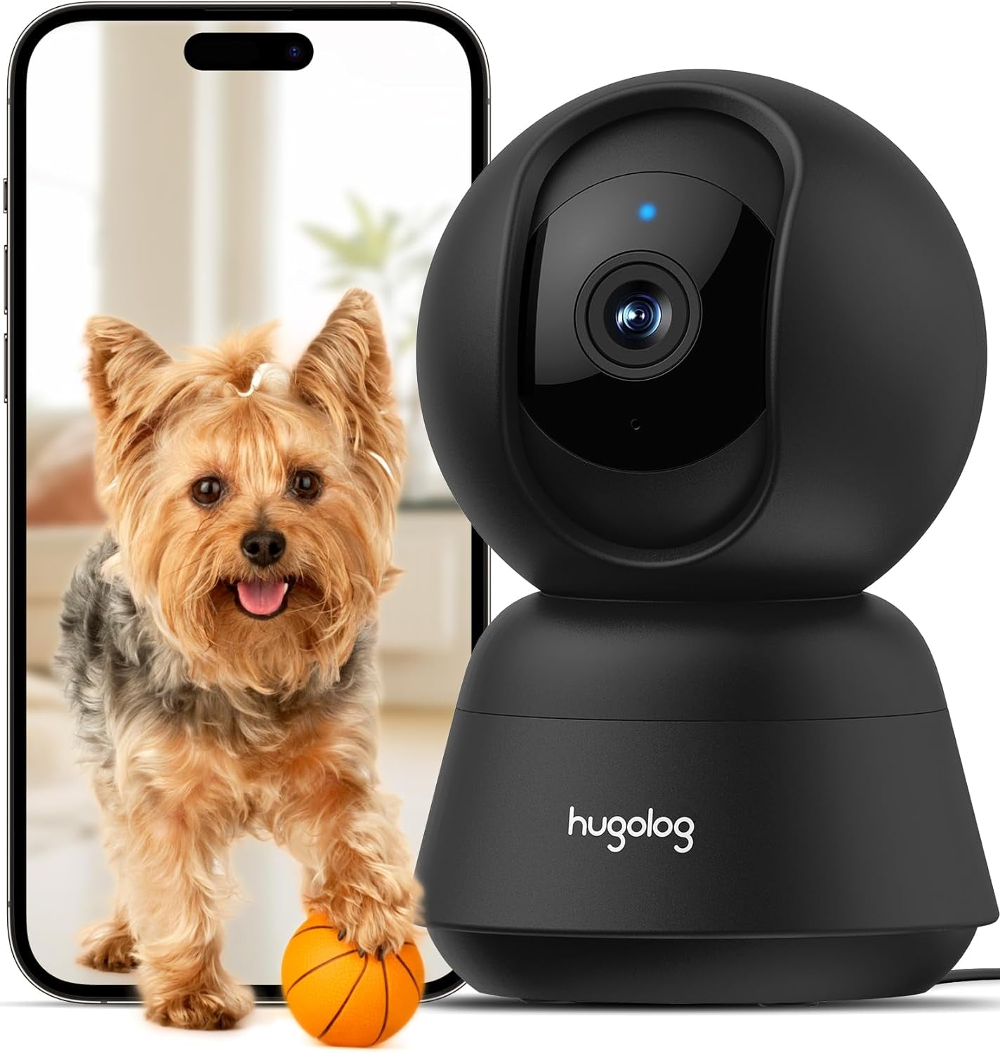 Hugolog 4K 8MP Indoor Pan/Tilt Security Camera with Auto-Focus,Ideal for Baby Monitor/Pet Camera/Home Security,Starlight Color Night Vision,Human/Pet Ai,Two-Way Audio,Us Cloud,Compatible with Alexa