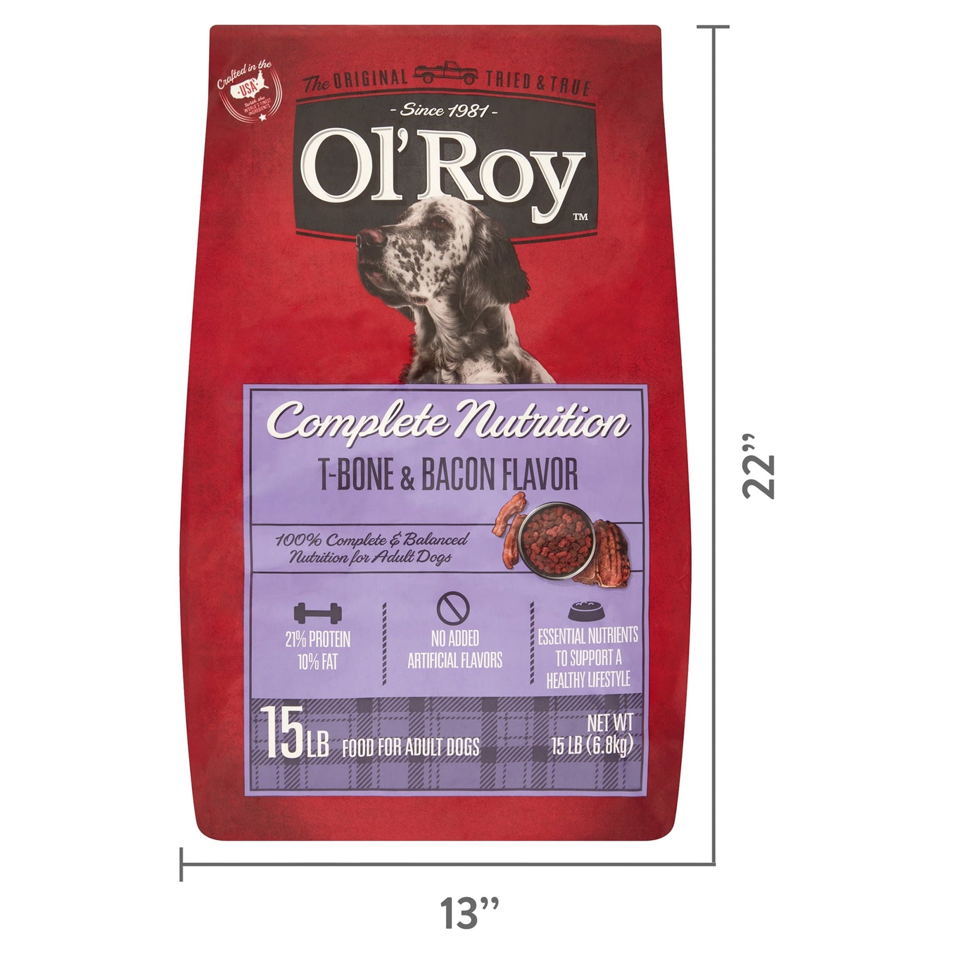 Ol' Roy Complete Nutrition T-Bone & Bacon Flavor Dry Dog Food, 15 Lbs