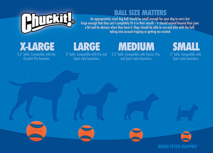 Chuckit! Dog Fetch Ball Medley, Medium, 3 Pack, Ultra, Rugged Balls Included