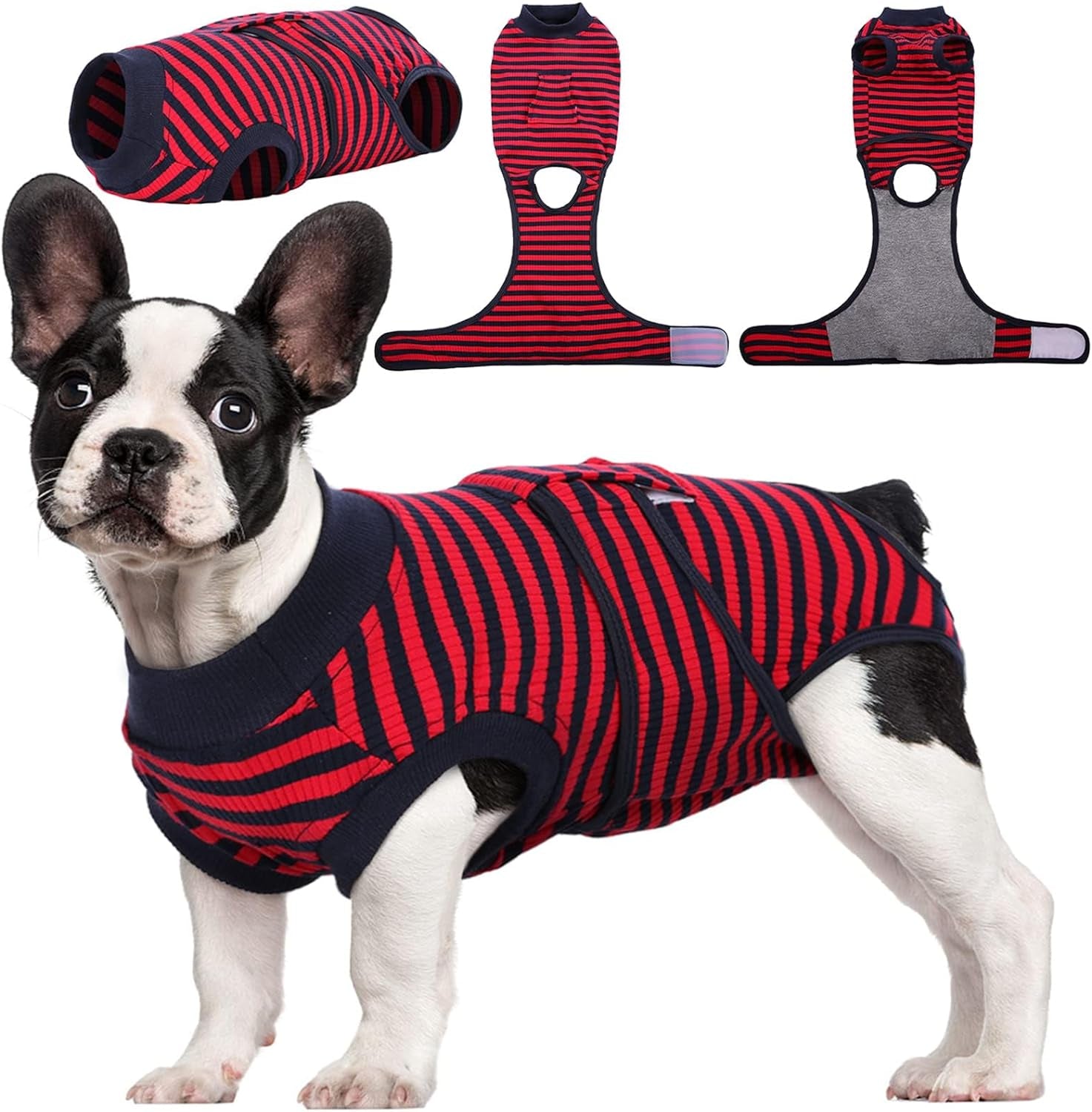 Kuoser Recovery Suit for Dogs Cats after Surgery, Professional Pet Recovery Shirt Dog Abdominal Wounds Bandages, Substitute E-Collar & Cone,Prevent Licking Dog Onesies Pet Surgery Recovery Suit