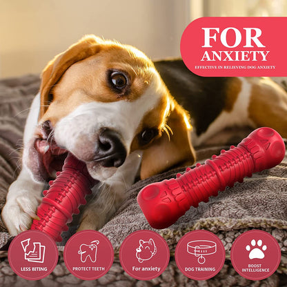 Dog Squeaky Toys for Aggressive Chewers, Durable Dog Chew Toys for Large Medium Breed Dog, Dog Toys, Tough Durable Dogs Toys with Natural Rubber (A Red, for Larege Dogs)