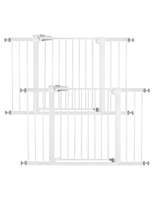 Babelio Baby Gate, 29-48'' Auto Close Easy Install Pet Gate, Extra Wide Pet Gate for Stairs & Doorways, 2 Pack White