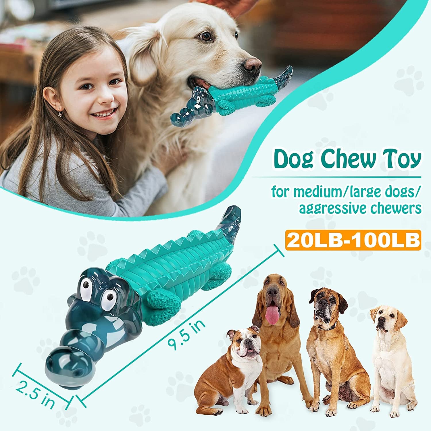 Dog Toys for Super Aggresive Chewers：Dog Toys for Large Dogs - Tough Dog Chew Toys - Indestructible Dog Toys for All Breed Sizes to Keep Them Busy