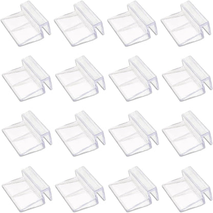 16 PCS 6mm Acrylic Aquarium Cover Clip, Clear Fish Tank Glass Cover Clip Support Holder Universal Lid Clips for Rimless Aquariums