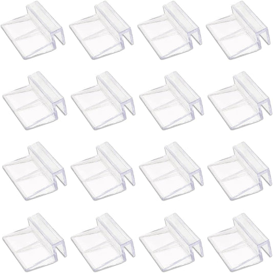 16 PCS 6mm Acrylic Aquarium Cover Clip, Clear Fish Tank Glass Cover Clip Support Holder Universal Lid Clips for Rimless Aquariums