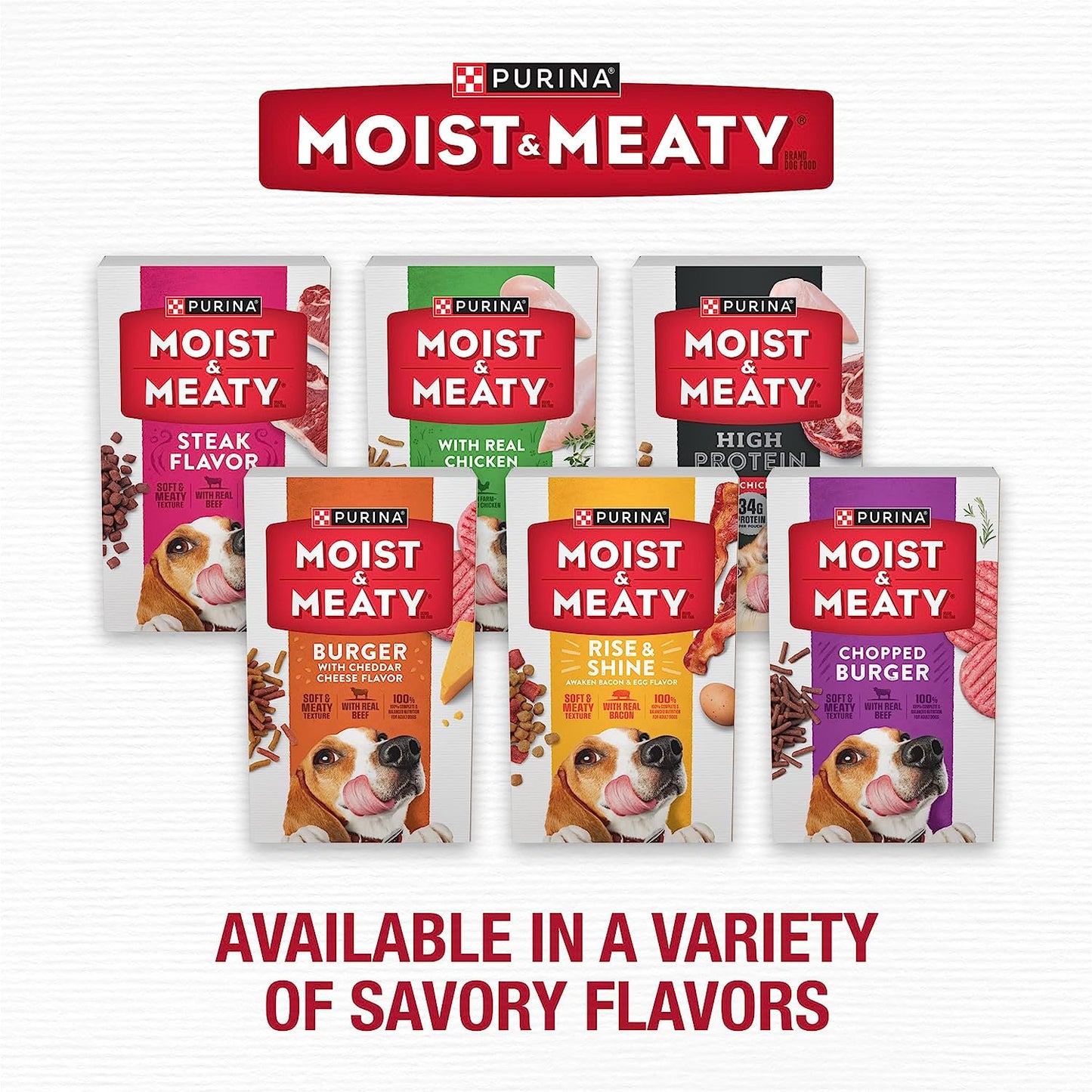 Purina Moist & Meaty Rise & Shine Awaken Bacon & Egg Flavor Adult Wet Dog Food - 12 Ct. Pouches