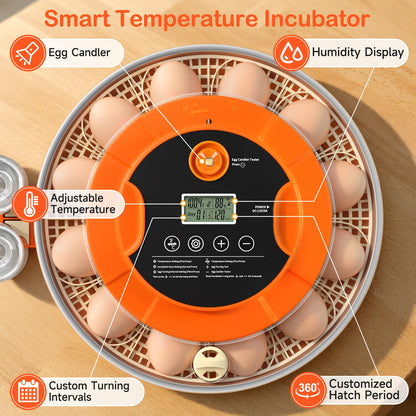 Onsju 18 Egg Incubators for Hatching Eggs, Automatic Egg Turning and Humidity Control Incubator for Hatch Chicken Duck Quail Pigeon Pheasant Partridge Home Classroom Lab-