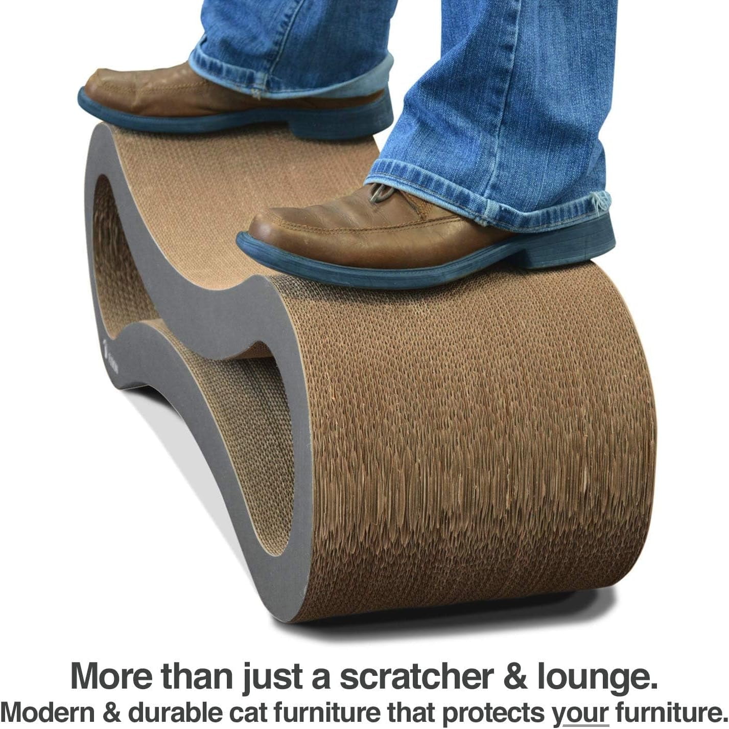 Petfusion Ultimate Cat Scratcher Lounge, Reversible Infinity Style in Multiple Colors. Made from Recycled Corrugated Cardboard, Durable & Long Lasting