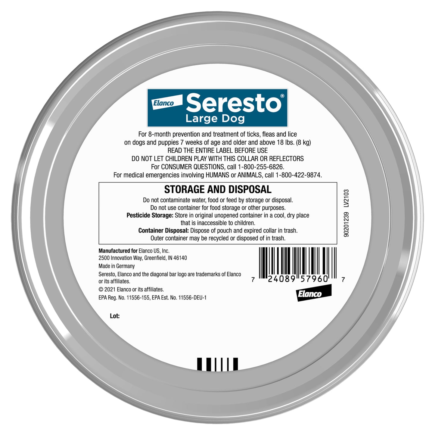 Seresto Flea & Tick Collar For Dogs Over 18 lbs., Treatment & Prevention, Vet-Recommend, 8 Month Protection
