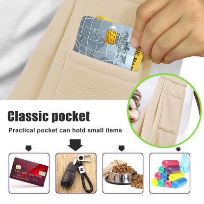 Tomkas Small Dog Sling Carrier - Classic Pocket & Classic Strap - for 3-10 lbs Pets(Cream)