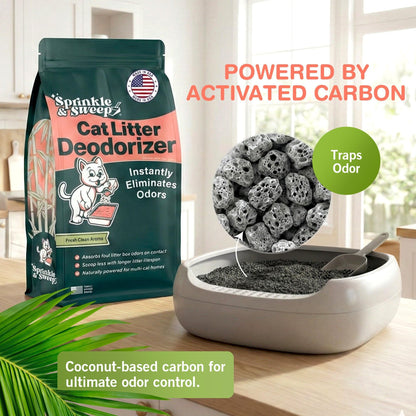 Sprinkle & Sweep: Litter Box Deodorizer - 8oz Bag - Cat & Kitten Home Odor Neutralizer, Ultra-Absorbent Formula, Non-Toxic & Safe, Pet Smell Control