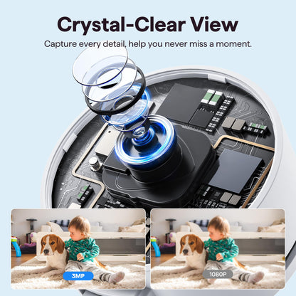 Elelink 2K Wireless Cameras for Home Security Camera, Pet Camera Indoor with Phone App, Night Vision, Motion Alert, 24/7 SD&Cloud Record, Two-Way Audio, Security Camera Indoor Works with Alexa&Google