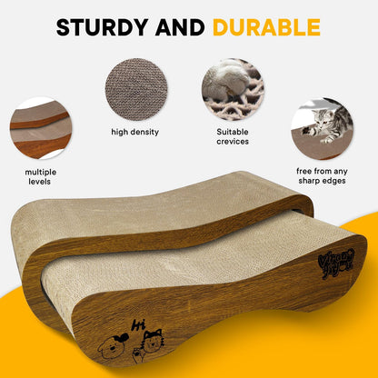 Viraagyiyou Cat Scratcher, 2 in 1 Cat Scratching Board, Cat Cardboard, Scratch Lounger for Cats as Beds & Furniture, Large, 27.44 x 9.06 x 9.06 inch