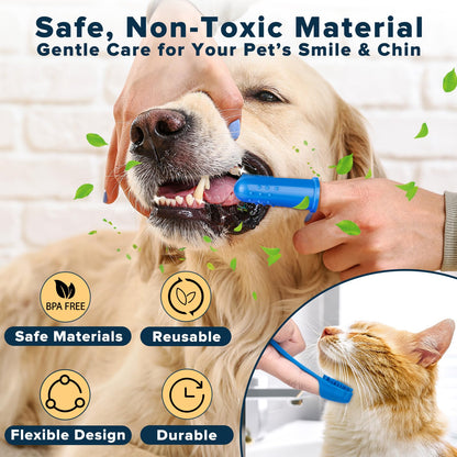 Augwind 6PCS Pet Grooming Kit for Dogs,Cats and Horses | Dog Washing Gloves | Dog Bath Brush | Dog Bath Gloves | Dog Shampoo Brush | Pet Grooming Gloves | Dog Bath Supplies (Navy Blue)
