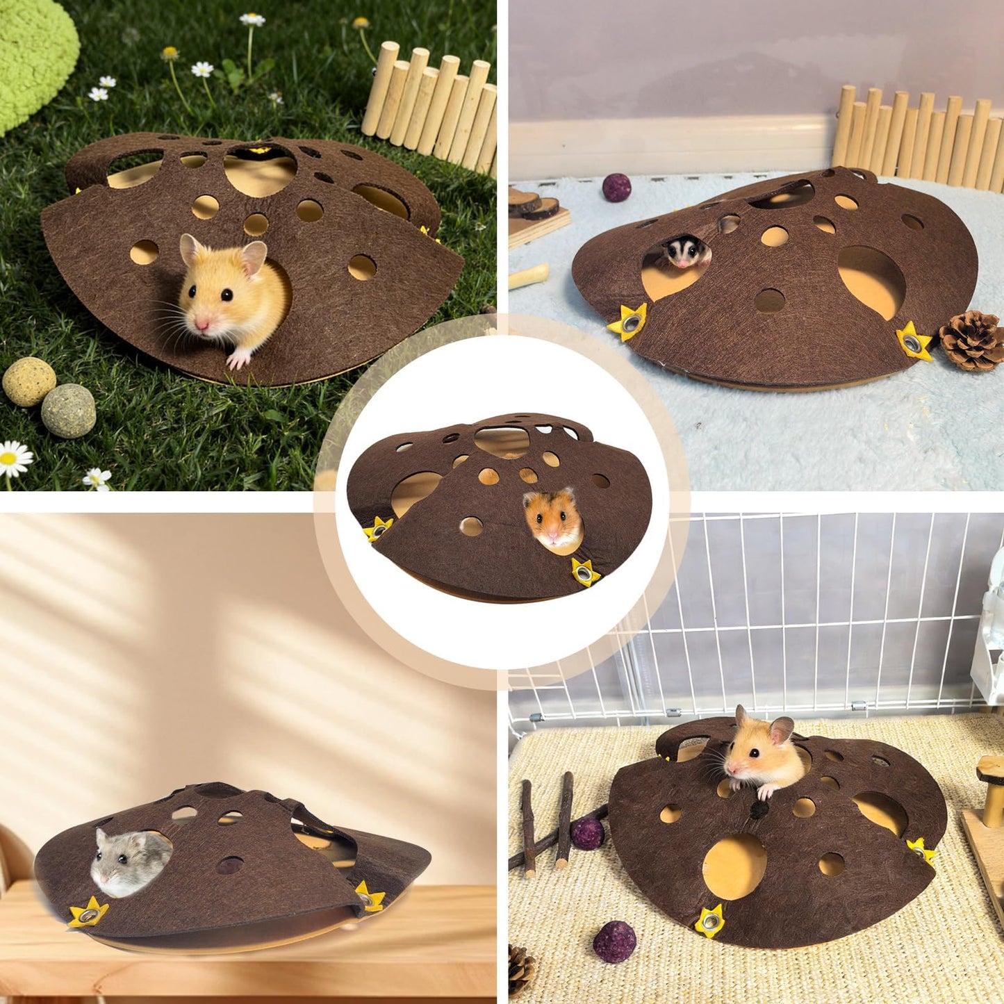 Hamster Tunnel Syrian Hamster Hideout Maze Cage Accessories with Chew Toys for Gerbils Dwarf Mouse