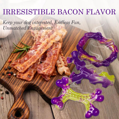 Frienhund Tough Dog Toys for Aggressive Chewers 3 Pack, Indestructible Dog Toy for Large Dogs, Dog Chew Toys to Keep Them Busy, Dog Bones for 15-60lbs Medium/Large Breeds, Interactive Dog Toys