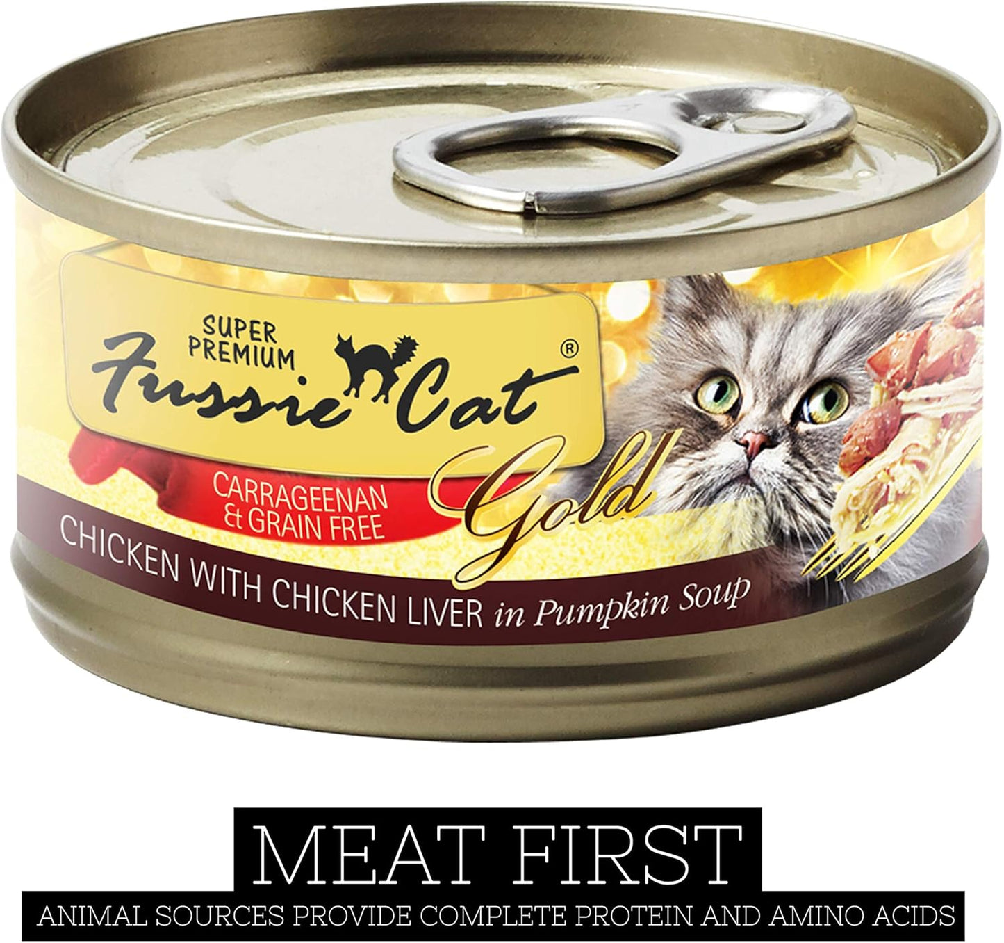 Fussie Cat Super Premium Chicken & Liver In Pumpkin Soup Grain-Free Wet Cat Food 2.82oz, case of 24