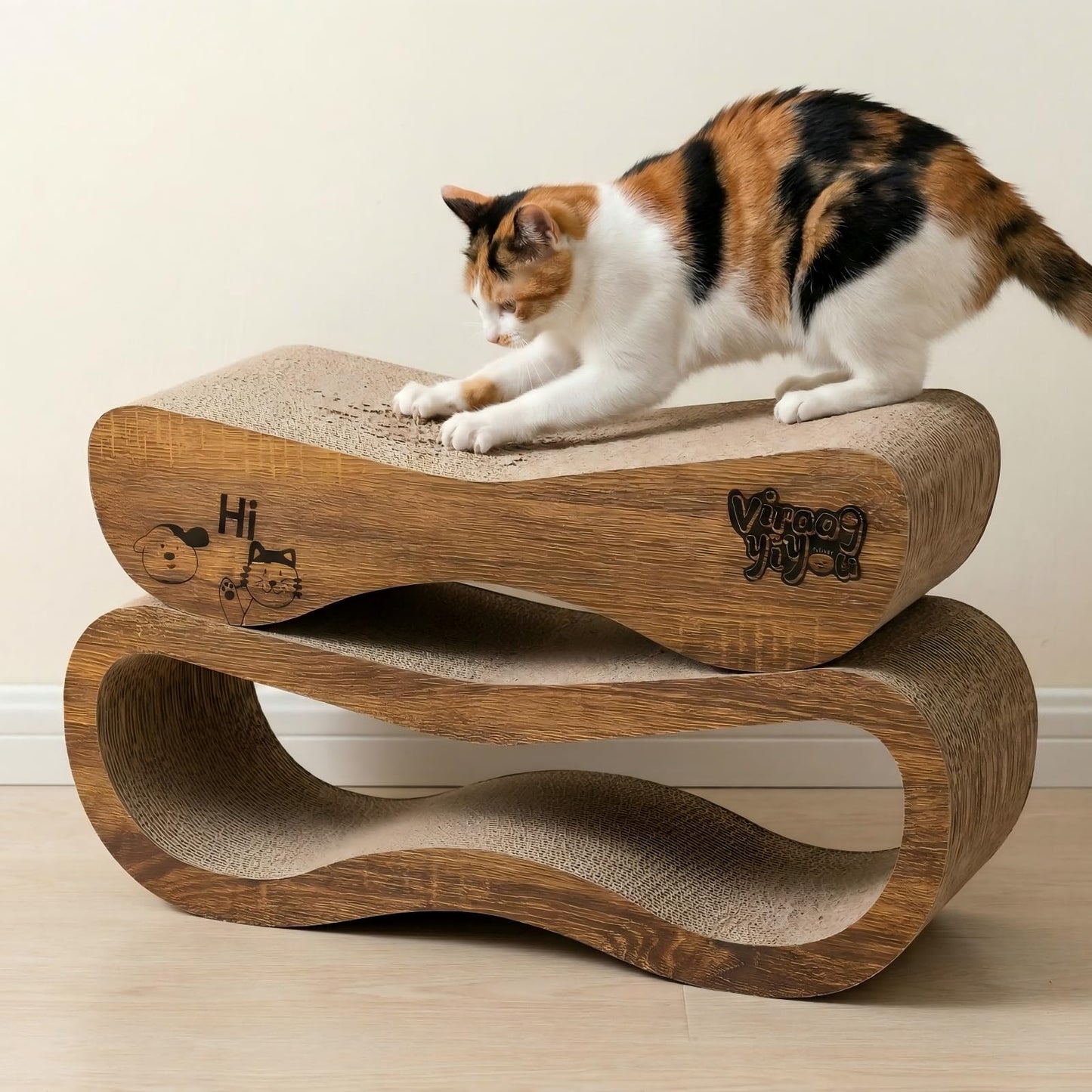 Viraagyiyou Cat Scratcher, 2 in 1 Cat Scratching Board, Cat Cardboard, Scratch Lounger for Cats as Beds & Furniture, Large, 27.44 x 9.06 x 9.06 inch