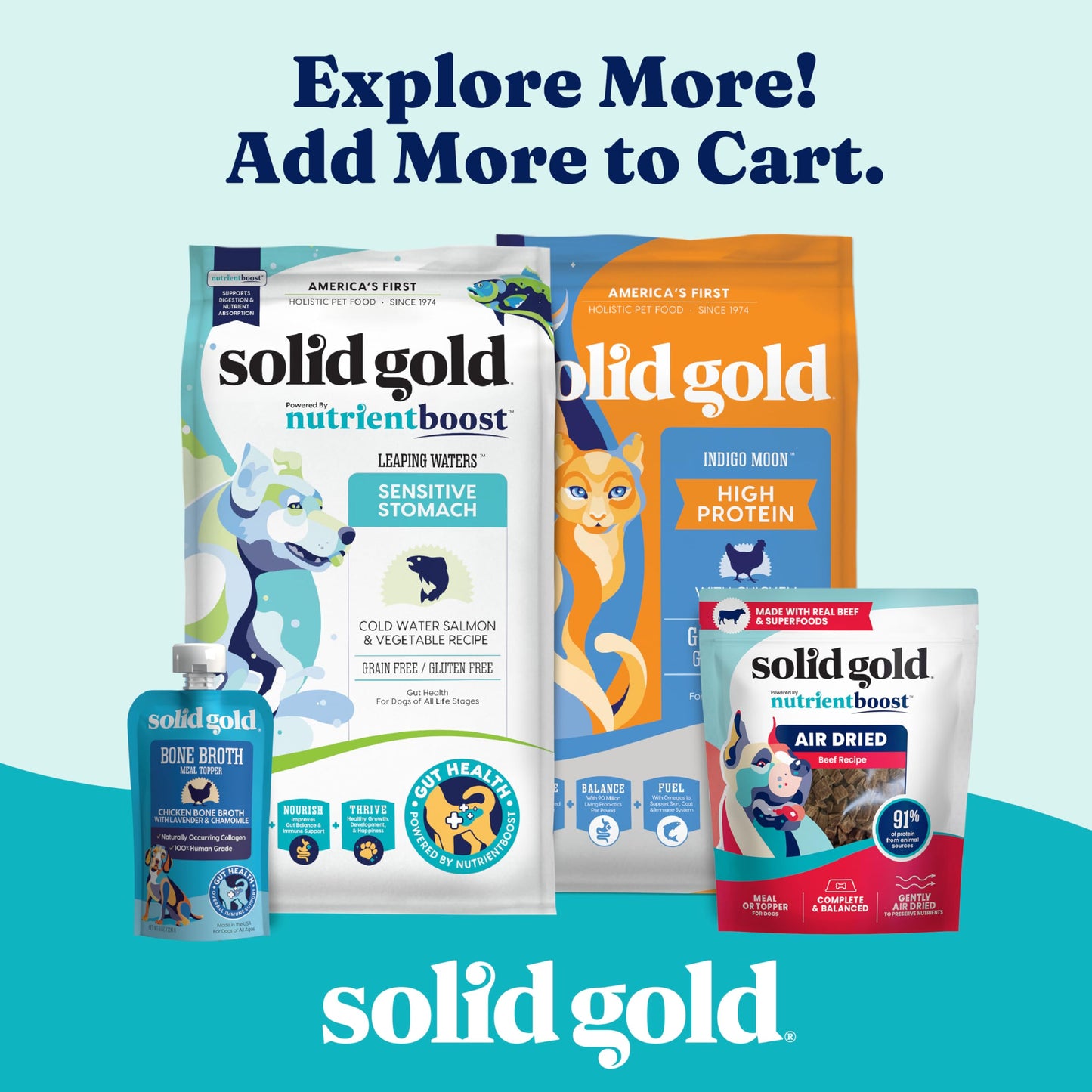 Solid Gold Cat & Dog Multivitamin Powder - Kelp Powder, Omega 3 & Vitamins for Dental, Digestive, Immune, Skin & Coat Health - Multi Vitamin for Dogs & Cats - Cat & Dog Food Additive Supplement - 1lb