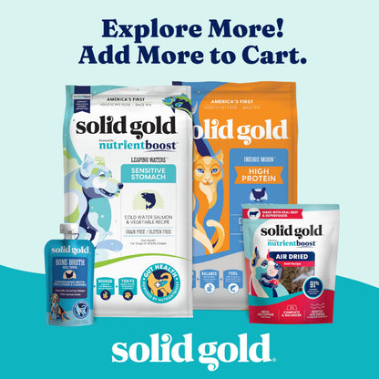 Solid Gold Cat & Dog Multivitamin Powder - Kelp Powder, Omega 3 & Vitamins for Dental, Digestive, Immune, Skin & Coat Health - Multi Vitamin for Dogs & Cats - Cat & Dog Food Additive Supplement - 1lb
