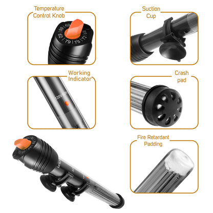 Orlushy Submersible Aquarium Heater,300W Adjustable Fish Tahk Heater with 2 Suction Cups Free Thermometer Suitable for Marine Saltwater and Freshwater
