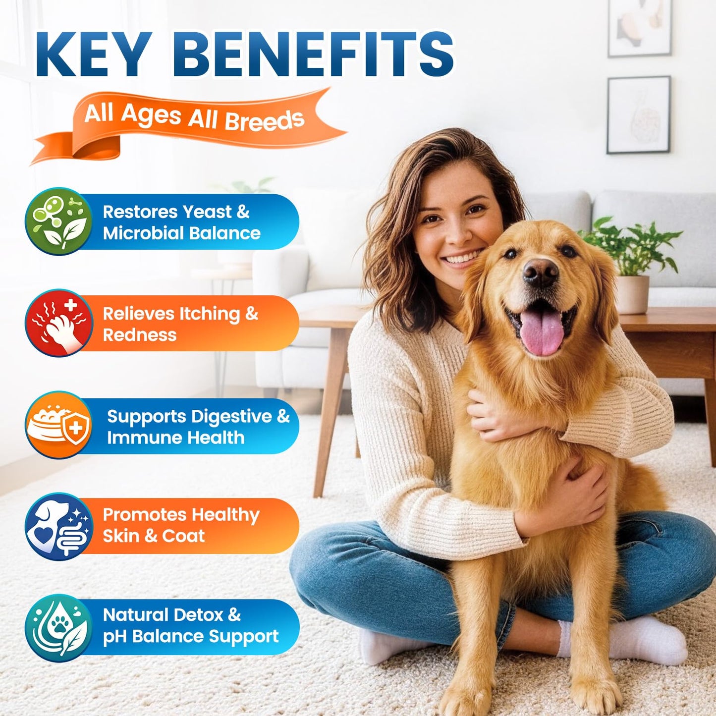 Natural Yeast Relief for Dogs, Supports Itch & Allergy Relief, Eases Ear Paw Discomfort for Dog, Supports Immune System Yeast Inflammation – 60ml Bacon Flavor
