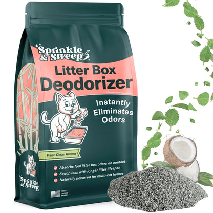 Sprinkle & Sweep: Litter Box Deodorizer - 8oz Bag - Cat & Kitten Home Odor Neutralizer, Ultra-Absorbent Formula, Non-Toxic & Safe, Pet Smell Control
