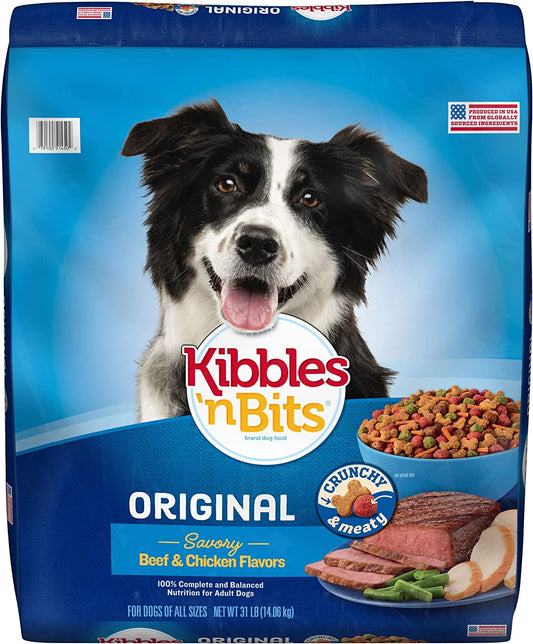 Kibbles 'N Bits Original Savory Beef & Chicken Flavor Dry Dog Food, 31 Pound Bag