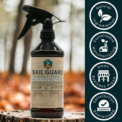 Trail Guard Natural Extra Stregth Insect, Flea and Tick Spray for Dogs, Cats, People & Home - 16oz Plant-Based Insect & Tick Repellent for Dogs - Kid Safe - DEET Free - Flea and Tick Prevention