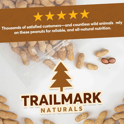 Trailmark Naturals - 5 LB - Raw Peanuts For Squirrels, Raw In Shell Peanuts For Birds and Wildlife- Squirrel Food, Wild Bird Seed - Grown in The USA