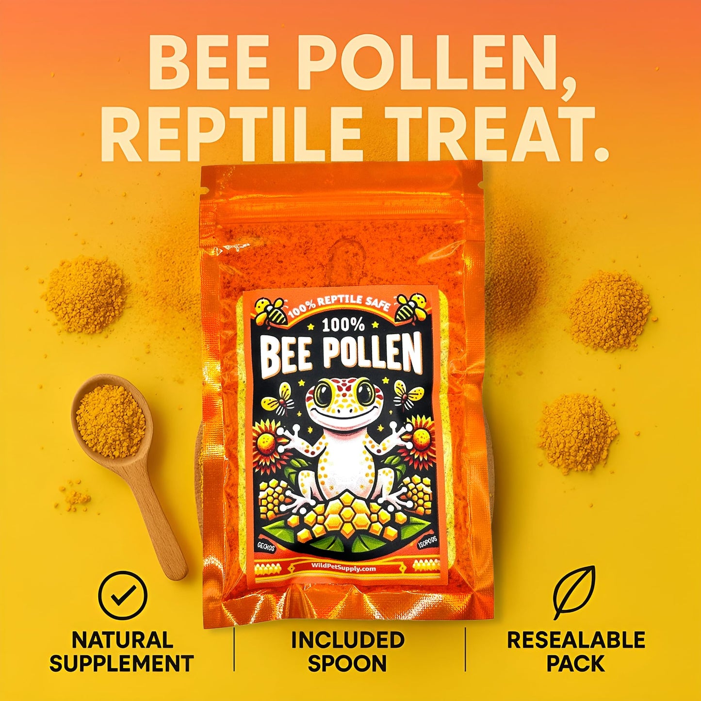 CTWPets 100% Bee Pollen Powder - Food for Reptiles