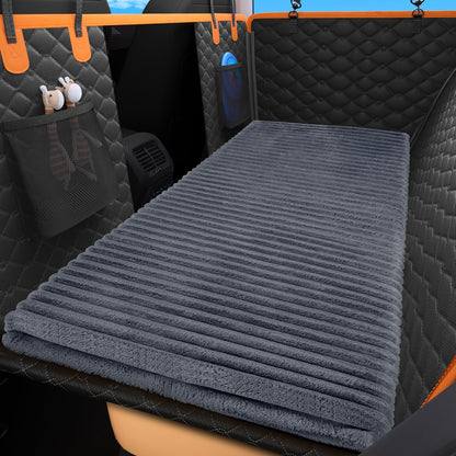 FURTIME Backseat Pet Bed Mat, Non-Slip Dog Bed for Car Back Seat, Washable Travel Pet Mat with Removable Cover, Dog Seat Covers Protector Fit for Backseat Extenders and Trucks SUVs, 54"x 24.8", Grey
