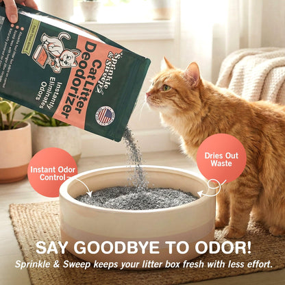 Sprinkle & Sweep: Litter Box Deodorizer - 8oz Bag - Cat & Kitten Home Odor Neutralizer, Ultra-Absorbent Formula, Non-Toxic & Safe, Pet Smell Control