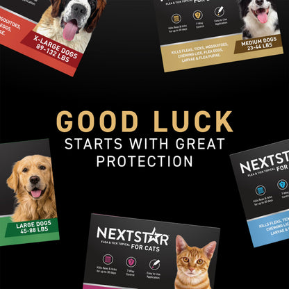 NEXTSTAR Flea and Tick Prevention for Dogs, Repellent & Control, Fast Acting Waterproof Topical Drops, Flea and Tick Prevention for Large Dogs, 6 Monthly Doses