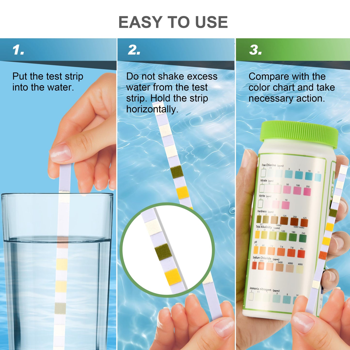 AAwipes 8-in-1 Aquarium Test Kit for Fish Tanks - Quick & Accurate Water Testing Strips for Aquariums & Ponds. Tests pH, Ammonia, Alkalinity, Hardness, Chlorine, etc. (K02-50)