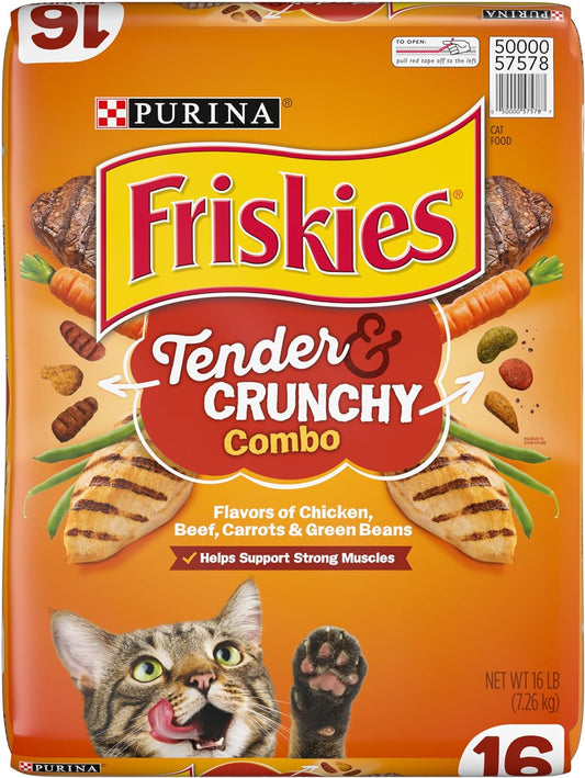 Purina Friskies Dry Cat Food, Tender & Crunchy Combo - 16 Lb. Bag