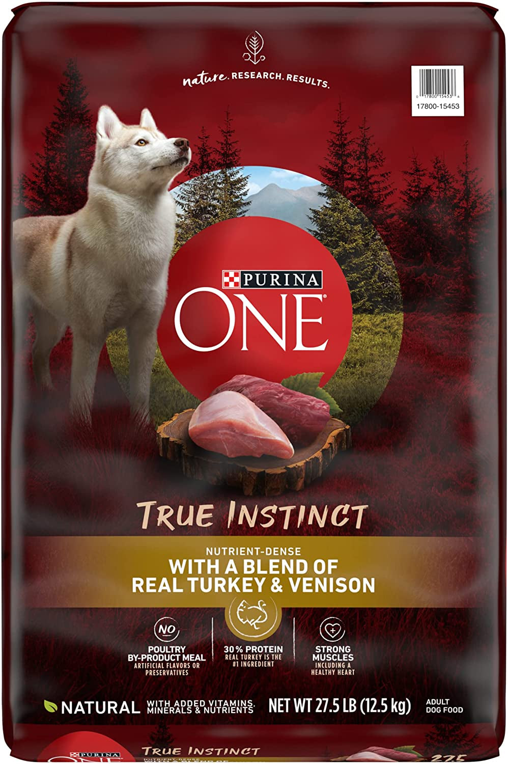 Purina ONE True Instinct with a Blend of Real Turkey and Venison Dry Dog Food - 15 Lb. Bag