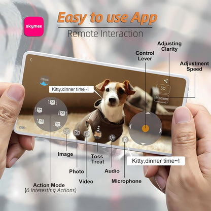 SKYMEE Owl Robot,Pet Camera Treat Dispenser Interactive Toy for Dogs Cats with Remote Phone App Control