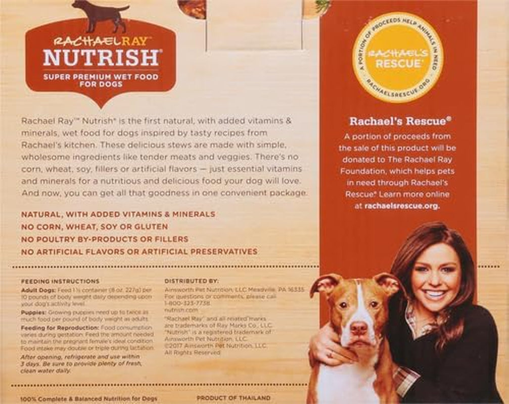 Rachael Ray Nutrish Premium Natural Wet Dog Food, Savory Favorites Variety Pack, 8 Ounce Tub (Pack of 6)