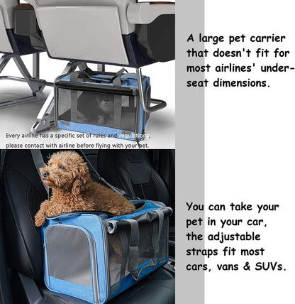 Pet Carrier for Large and Medium Cats, Soft-Sided Pet Carrier for Big Medium Cats and Puppy Dog Carriers Cat Carriers, Pet Privacy Protection Travel Carrier