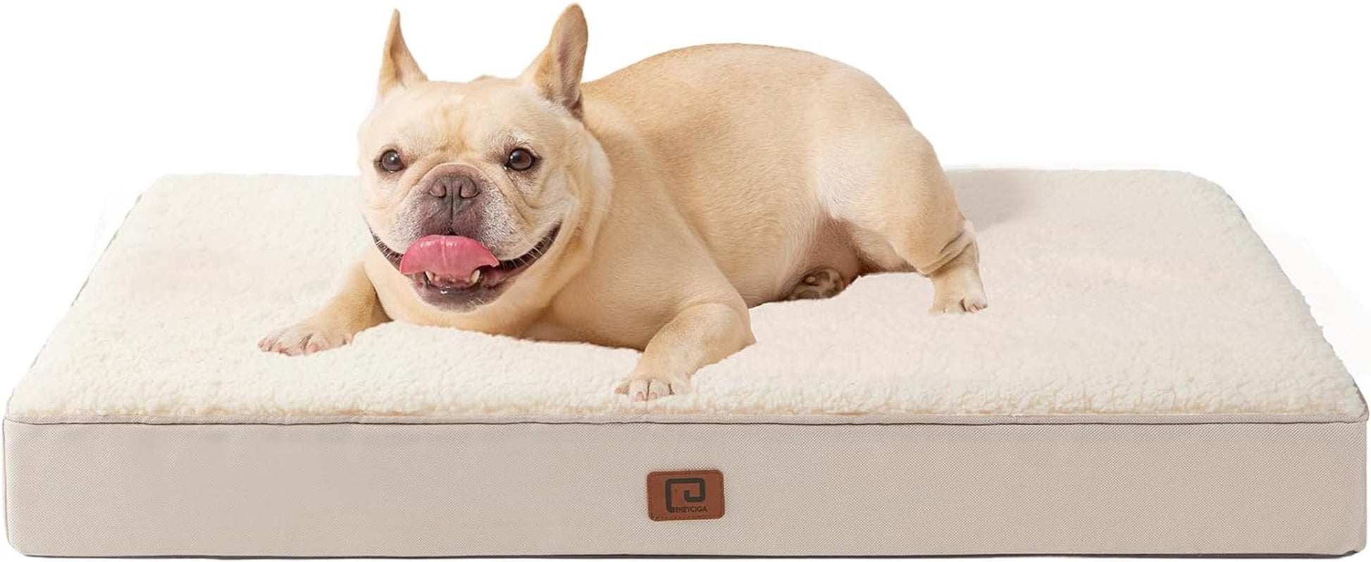 EHEYCIGA Orthopedic Medium Dog Beds for Small Dogs with Removable Washable Cover for Crate, Camel, 30X20