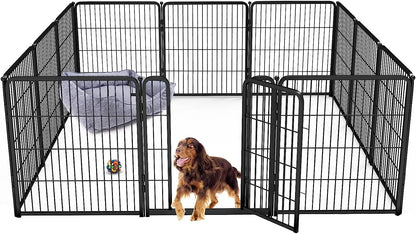 FXW Homeplus Dog Playpen Designed for Indoor Use, 32" Height for Medium Dogs, Black│Patented