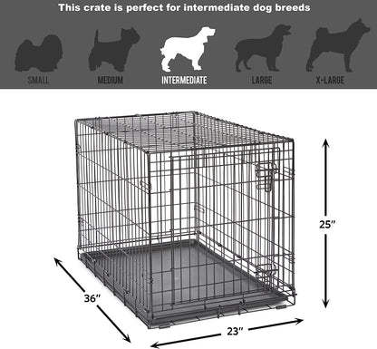 New World Newly Enhanced Single Door New World Dog Crate, Includes Leak-Proof Pan, Floor Protecting Feet, & New Patented Features, 48 Inch